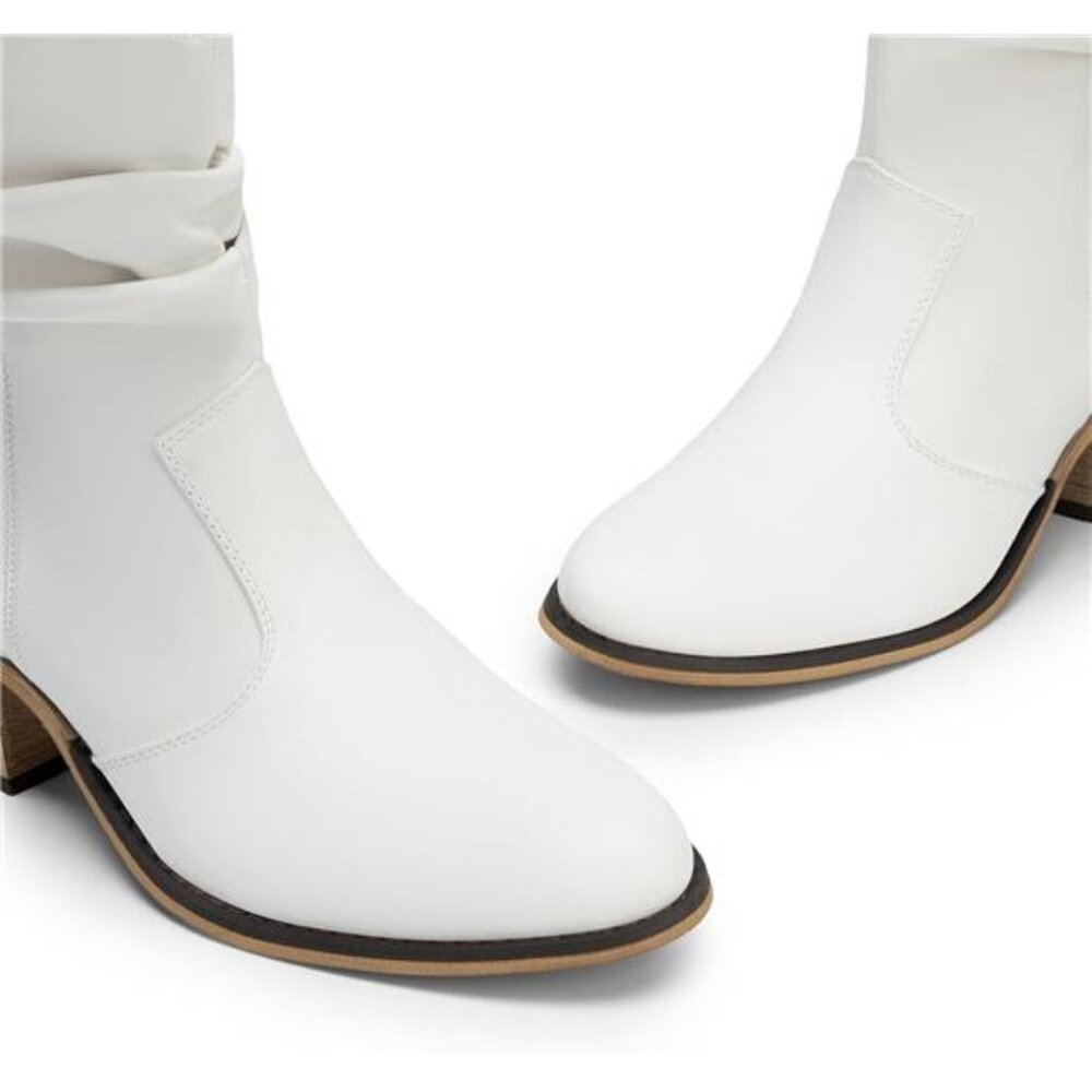 NEW Women's Western Cowboy Boots, Chunky Heel Round Toe Pull-On Cowgirl Boots - Picture 4 of 7